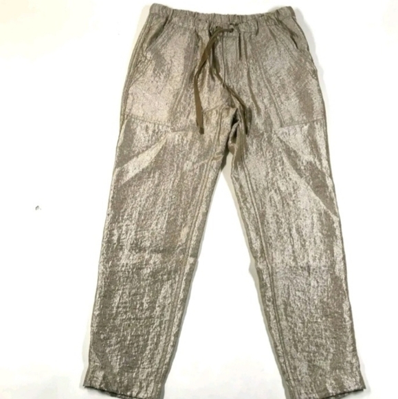 J.Crew size 0 gold shimmer lounge pant - Picture 7 of 10